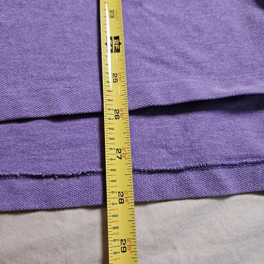 Polo Ralph Lauren Men's XL Purple Mesh Cotton Polo Shirt Yellow‎ Pony Logo